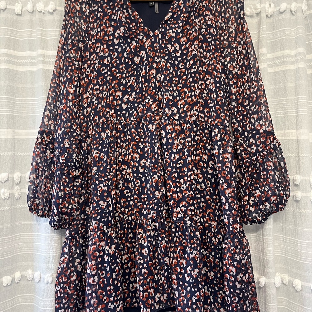 1. State Navy and Red Patterned Dress